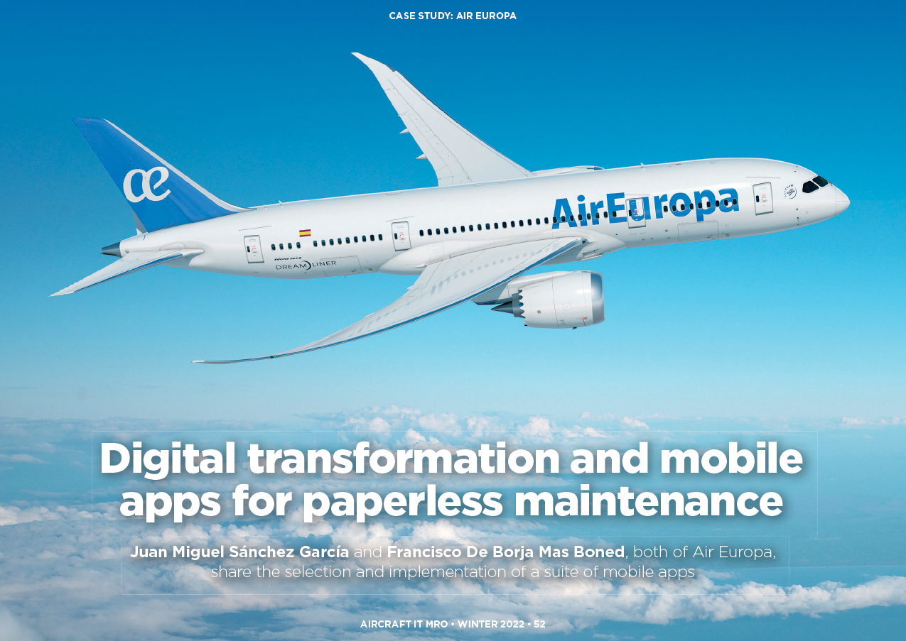 Digital & Mobile Apps for Paperless Maintenance at Air Europa Case Study